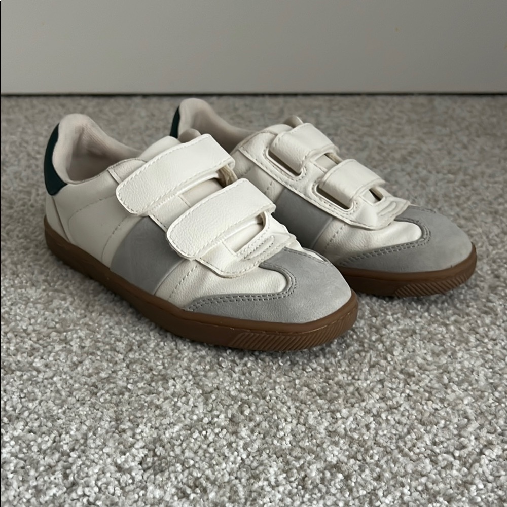Zara Kids Cream and Gray Velcro Sneakers